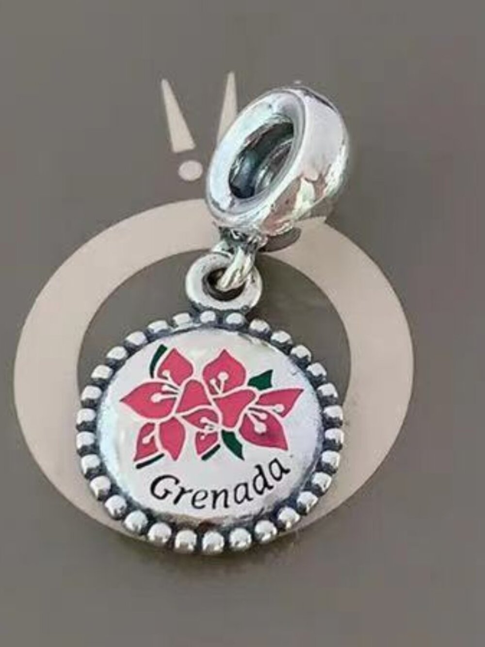 Pandora Grenada Bougainvillea Charm National Flower of Grenada Pendant Travel